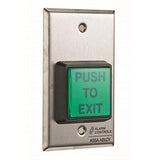 Alarm Controls by ASSA ABLOY TS-2-2 Alarm Controls TS-2-2 Request to Exit Station, 2" Green Square Push Button, Momentary DPDT Output, Single Gang, 430 Stainless Steel
