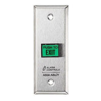 Alarm Controls by ASSA ABLOY TS-9 Alarm Controls TS-9 Request to Exit Station, Switch Mounted on Narrow 3/4" Wall Plate, 5/8" 7/8" Rectangular Push Button, 302 Stainless Steel