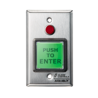 Alarm Controls TS-7R Request to Exit Station, Push Button, Labeled "PUSH TO EXIT"