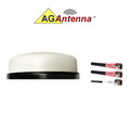 AG Antenna AG47-MW-2WG AG47 Low Profile Series Mobility 3-Lead MIMO 2 x WiFi Dual Band / GPS GNSS - Magnetic Mount Antenna with Adhesive Pad - w/15ft Coax Cables - White