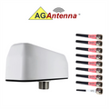 AG Antenna AG99-BW-8WG AG99 Low Profile Series Mobility 9-Lead Multi-MIMO 8 x WiFi Dual Band / GPS GNSS - Bolt Mount Antenna w/15ft Coax Cables - White