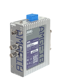 AMG Systems AMGFIB-2VR-M1B Industrial 2-Channel CVI/TVI/AHD/CVBS Video Receiver, Multimode 500m, 1-Fiber, B-Side, ST Connector, DIN Rail / Wall Mount, 9-36VDC or 24VAC Input