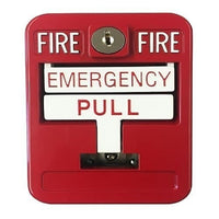 SigCom SG-42CXK1E-RD SPECTRUM Series Dual Action Key-Reset Manual Pull Station with "Emergency" Push Bar, DPDT, Red