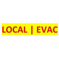 SigCom 880-0048-Y Label for SPECTRUM Pull Stations "LOCAL EVAC", Red Text, Yellow Label
