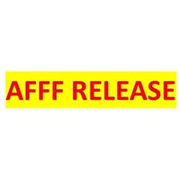 SigCom 880-0053-Y Label for SPECTRUM Pull Stations Lower Section "AFFF RELEASE", Red Text, Yellow Label
