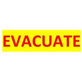 SigCom 880-0054-Y Label for SPECTRUM Pull Stations Lower Section "EVACUATE", Red Text, Yellow Label