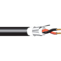 West Penn AQ3244BK0500 18/4 Stranded Shielded Audio Cable, AQUASEAL Direct Burial CL3, FPL, 500' (152.4m), Reel, Black