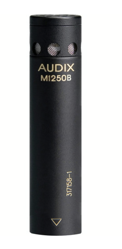 Audix M1250BS Miniature Shotgun Condenser Microphone, Supercardioid, Black