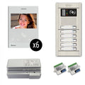 Alpha VKG2/6AF 6-Unit Video Intercom Kit with Aluminum Flush Entry Panel