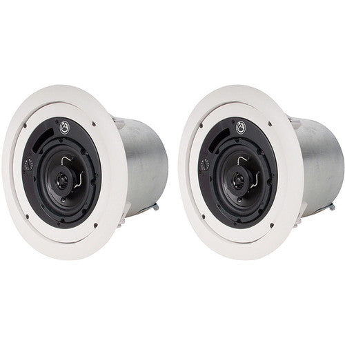 AtlasIED FAP42T-PAIR-HC Strategy Series II 4" Coaxial In-Ceiling Speaker with 16W 70/100V Transformer and Ported Enclosure, 1-Pair
