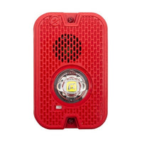 System Sensor P2GRKLED-P L-Series Outdoor Compact Wall-Mounted Horn Strobe, "PLAIN", Red