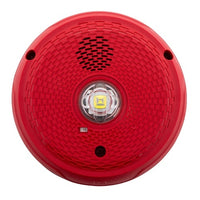 System Sensor PC2RKLED-P L-Series Outdoor Ceiling-Mounted LED Horn Strobe, "PLAIN", Red