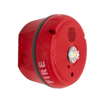 System Sensor PC2RKLED L-Series Outdoor Ceiling-Mounted Horn Strobe, "FIRE", Red