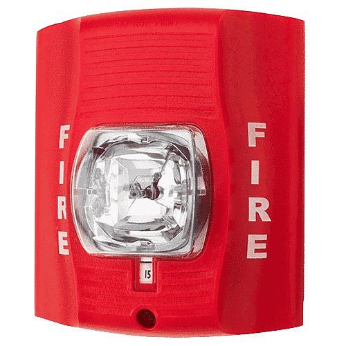 System Sensor SRK-R SpectrAlert Advance Outdoor Strobe, Standard CD, "FIRE" Marking, Red (Includes Plastic Weatherproof Back Box)