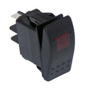 Havis C-SW-8 Black Paddle Type Rocker Switch, LED Pilot Light, 20 Amps, 12 Volt, On/On 5 Prong