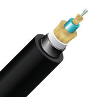 Cleerline 6ACS50125OM3PE-B SSF Armored Direct Burial Micro-Distribution LT Cable, 6 Strand, PE/OSP/Burial, 50/125, OM3, Black, Cut to Order