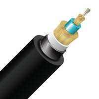 Cleerline 12ACS50125OM3PE OM3 12-Strand SSF Armored Direct Burial Micro-Distribution LT Cable, PE/OSP/Burial, 50/125, Spool, 1000', Black