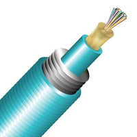 Cleerline TA024M3D9AP BendSafe Interlocking Armored Distribution TB Cable, 24 Strand, Plenum, 50/125, OM3, Aqua, Spool, 1000'