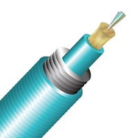 Cleerline TA006M3D9AP BendSafe Interlocking Armored Distribution TB Cable, 6 Strand, Plenum, 50/125, OM3, Aqua, Spool, 1000'