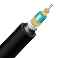 Cleerline TD006M3D9BN-B BendSafe Armored Direct Burial Distribution TB Cable, 6 Strand, PE/OSP/Burial, 50/125, OM3, Black, Cut to Order