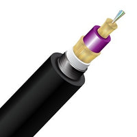 Cleerline TD006M4D9BN-B BendSafe Armored Direct Burial Distribution TB Cable, 6 Strand, PE/OSP/Burial, 50/125, OM4, Black, Cut to Order