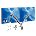 SIIG CE-MT6911-S1 Dual 43 Mechanical Spring Monitor Arm Mount-Gray Full Motion (CE-MT6911-S1)