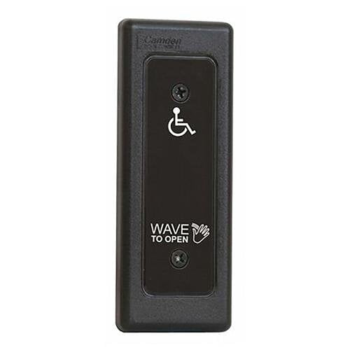 Camden CM-332-42N Wired Touchless Switch, Narrow Faceplate Hand Icon, 'Wave To Open' Text and Wheelchair Symbol