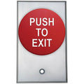 Camden CM-5085RPTE 2-3/8" Pushbutton, Aluminum Faceplate, Spring Return, DPST 1-60 sec Pneumatic Time Delay, Red Button, Push to Exit