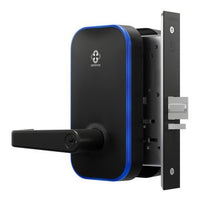 Centrios CEM100-AU-BSP-GA-KR Mortise Lock, GA Keyway, Augusta Lever, Black Suede