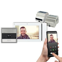 Comelit KVU8507 Single-Family Kit with ULTRA Audio / Video External Unit and MAXI 7" Wi-Fi Door Entry Monitor for ViP System, Surface-Mounted