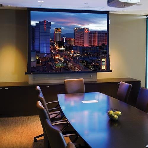 Draper 140037 Access Fit Series V, 113" diag. Electric Projection Screen, 16:10, Matte White XT1000V Surface with 12" Black Drop