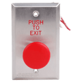 Dortronics 5211-MP23DA/RxE1 5210 Series Single Gang "Push to Exit" Mushroom Button, Pneumatic Time Delay, Stainless Steel, Red Button