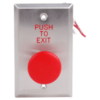 Dortronics 5211-MP23DA/RxE1 5210 Series Single Gang "Push to Exit" Mushroom Button, Pneumatic Time Delay, Stainless Steel, Red Button