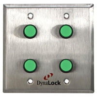 DynaLock 6145M 6000 Series Square Plate with Push Buttons, Double Gang, Momentary