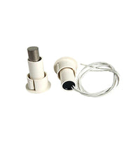 Edwards Signaling 1078C-N Recessed Steel Door Magnetic Contact with Wire Leads, 3/4" Diameter, Closed Loop, 3/8" Gap Size, White