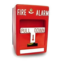 Edwards Signaling MPSR2-S45W-GE-NYW Double Action Pull Station with Terminal Connections, SPST, Key Reset, NYC White Stripe, Red