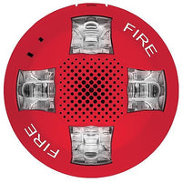 Kidde EGCAVRF Genesis EGC Ceiling Horn / Strobe, FIRE Marking, Room Side Wiring Plate Included, 15-115cd, Red