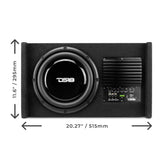 10" Loaded Amplified Shallow Down Fire Subwoofer Enclosure 250 Watts Rms