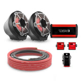 6.5" Loaded Flat Mount Speaker Pods with Amplifier, Installation Kit and RGB LED Lights, Package for Can-Am Spyder & Ryker