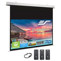 Elite Screens IHOME126HW3-E20 Evanesce Series 126" Fully Contained In-Ceiling Electric Projection Screen, MaxWhite Fiberglass (FG)