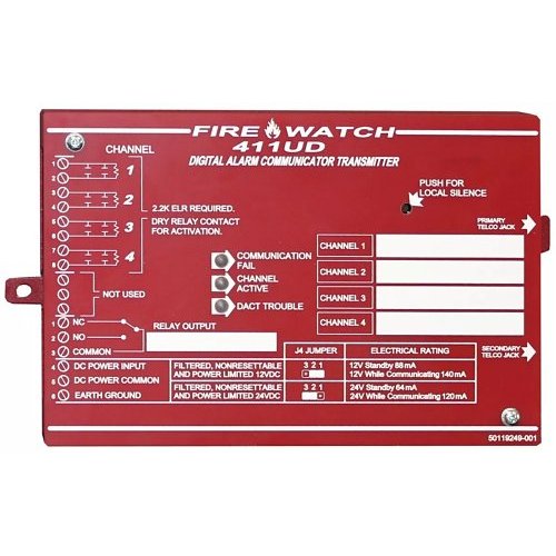 Fire-Lite 411UD Fire-Watch Slave Digital Alarm Communicator, 4 Monitor ...