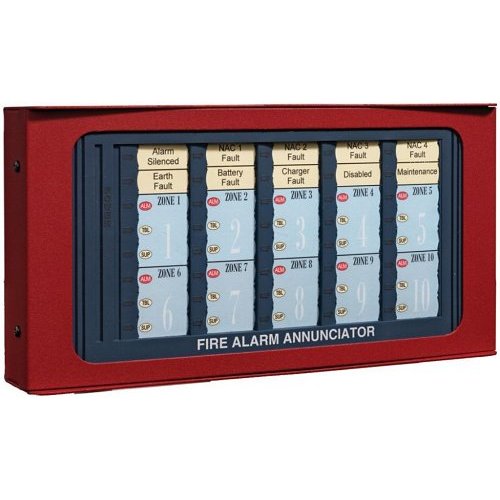 Fire-Lite ANN-LED LED Annunciator Module with Alarm (Red), Trouble (Yellow) and Supervisory (Yellow) Indication, Red Enclosure