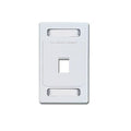 Keri Systems KFP-S-01-02-S 1-Opening Faceplate with Label Holder, Single Gang, White