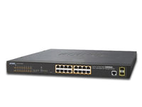 PLANET GS-4210-16P2S L2/L4 16-Port Gigabit 802.3at PoE+ + 2-Port SFP Managed Switch
