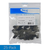 ICC IC107C6CBK CAT6 RJ45 Keystone Coupler for HD Style, 25-Pack, Black