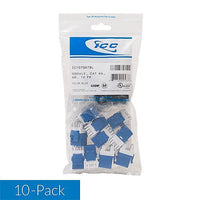 ICC IC107GATBL CAT6A RJ45 Keystone Jack for HD Style, 10-Pack, Blue