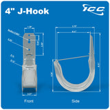 ICC ICCMSJHK55 4" J-Hook, 25 Pack