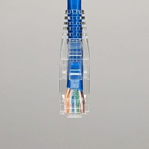 ICC ICPCSY07BL CAT6 Slim Clear Boot Patch Cord, 7', 10-Pack, Blue