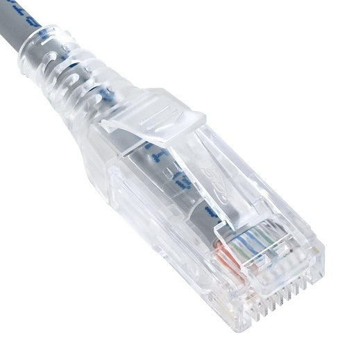 ICC ICPCSY10GY CAT6 Slim Clear Boot Patch Cord, 10 ', 10-Pack, Gray