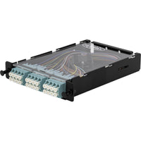 Hubbell OCSPLCQ24MM Fiber Splice Cassette 24-Fibers LC Quad OM3/OM4, Aqua